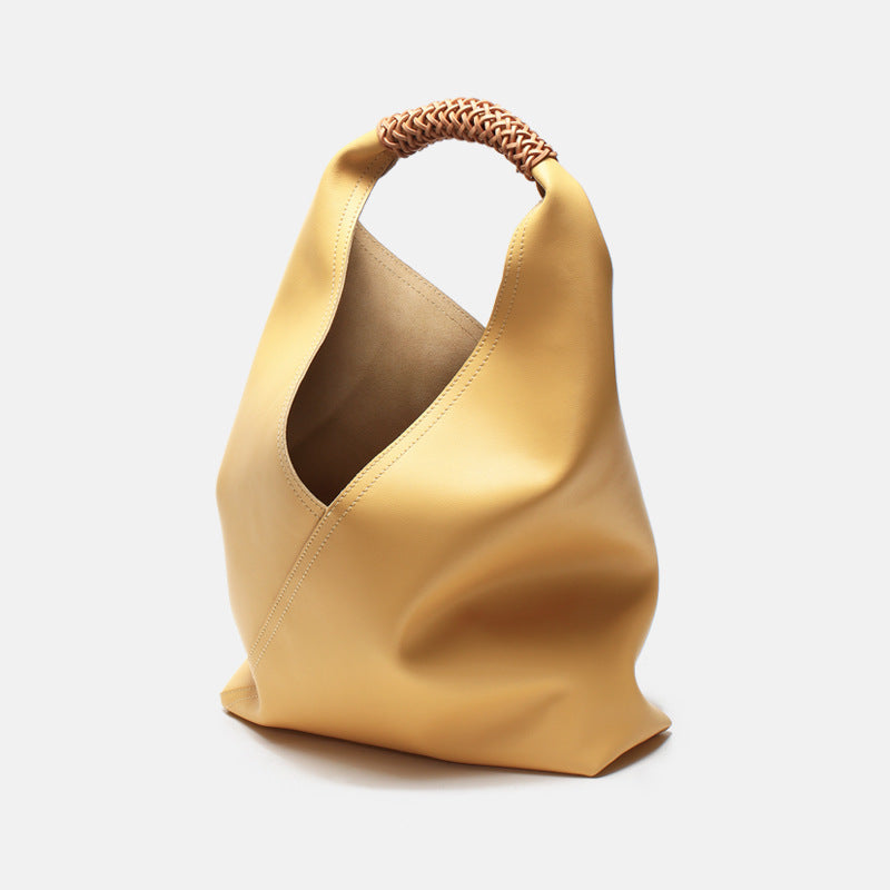 Large Cowhide Tote Bag – Trendy Woven Shoulder Handbag Bag Handbags New Trend Casual Tote Bag U | Ectron Online