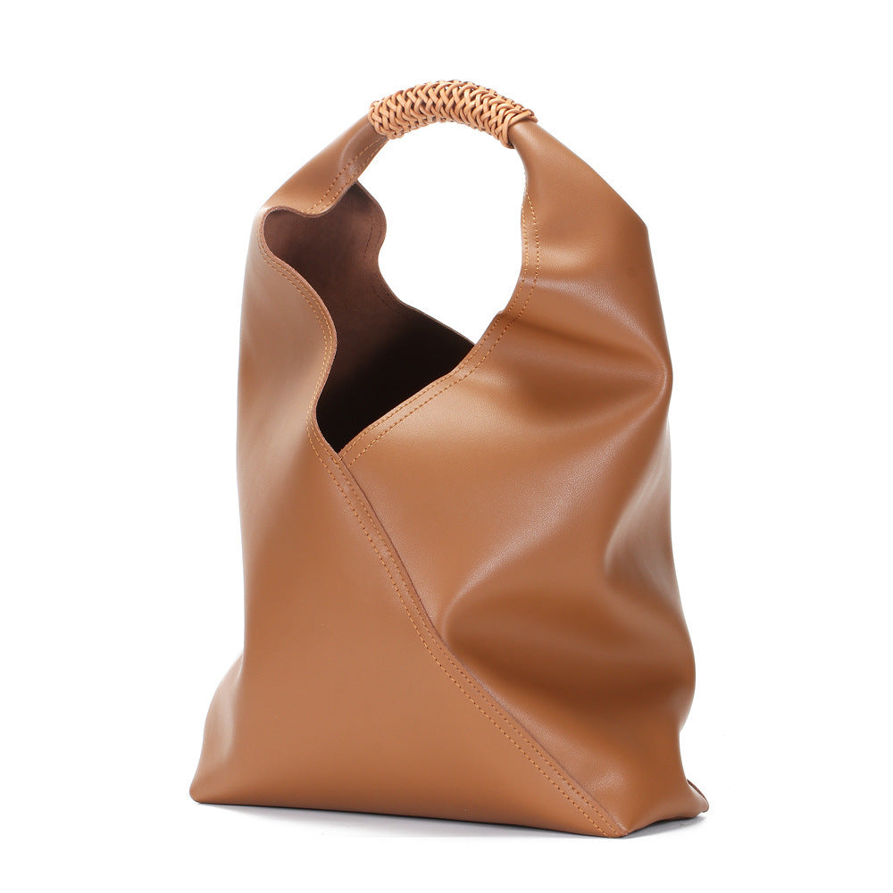 Large Cowhide Tote Bag – Trendy Woven Shoulder Handbag Bag Handbags New Trend Casual Tote Bag U | Ectron Online