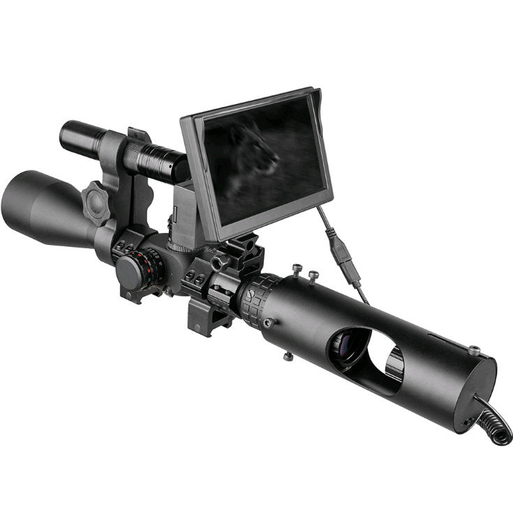 Riflescope with digital sight on a white background