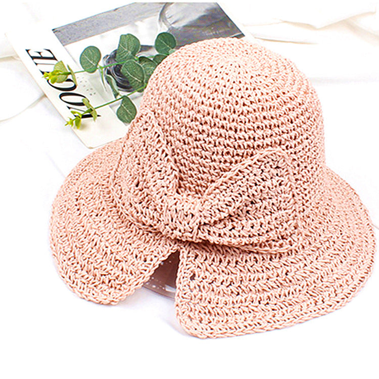 New Wholesale Ladies Summer Sun Visor Round Face French Big Brim Straw Hat Outdoor Sun Hat Fisherman Hat Female