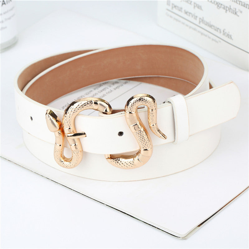 Fashion Snake Buckle PU Belt - Elevate Your Style Fashion Snake Buckle Pu Belt All-Match S | Ectron Online