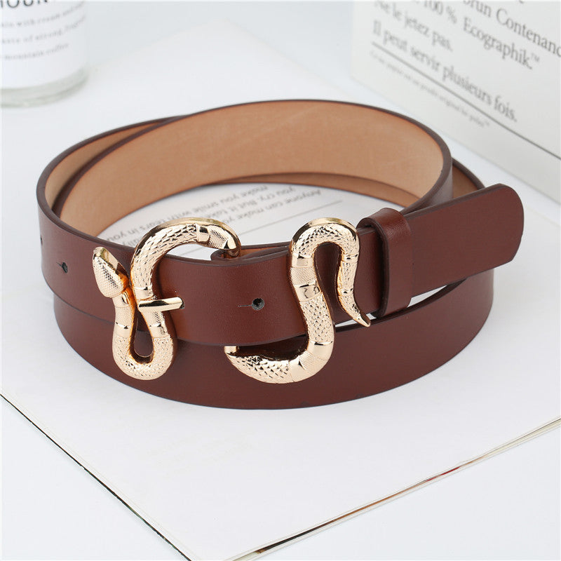 Fashion Snake Buckle PU Belt - Elevate Your Style Fashion Snake Buckle Pu Belt All-Match S | Ectron Online