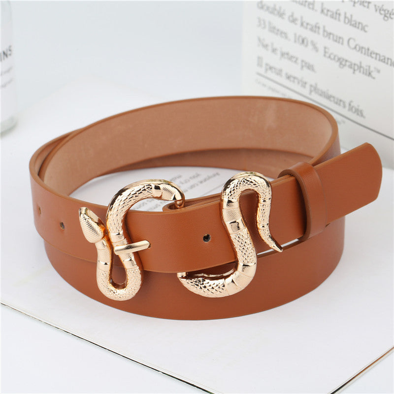 Fashion Snake Buckle PU Belt - Elevate Your Style Fashion Snake Buckle Pu Belt All-Match S | Ectron Online