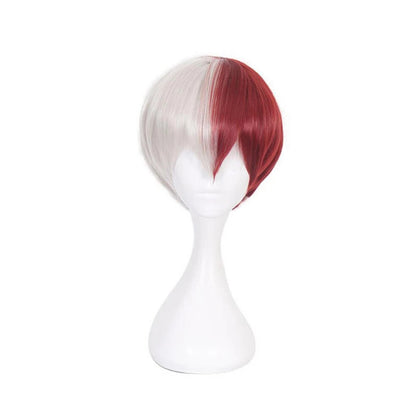 Anime Wig My Hero Academia Boom Frozen Red And White Short Hair Style Cos Wig Red And White Gradient