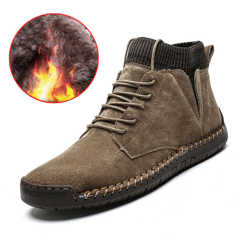 Winter Plus Cotton Men’s High-Top Lace-Up Snow Boots – Plus Size Winter Plus Cotton Plus Size Men'S High- | Ectron Online
