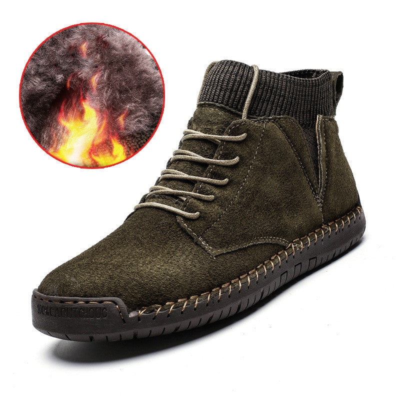 Winter Plus Cotton Men’s High-Top Lace-Up Snow Boots – Plus Size Winter Plus Cotton Plus Size Men'S High- | Ectron Online