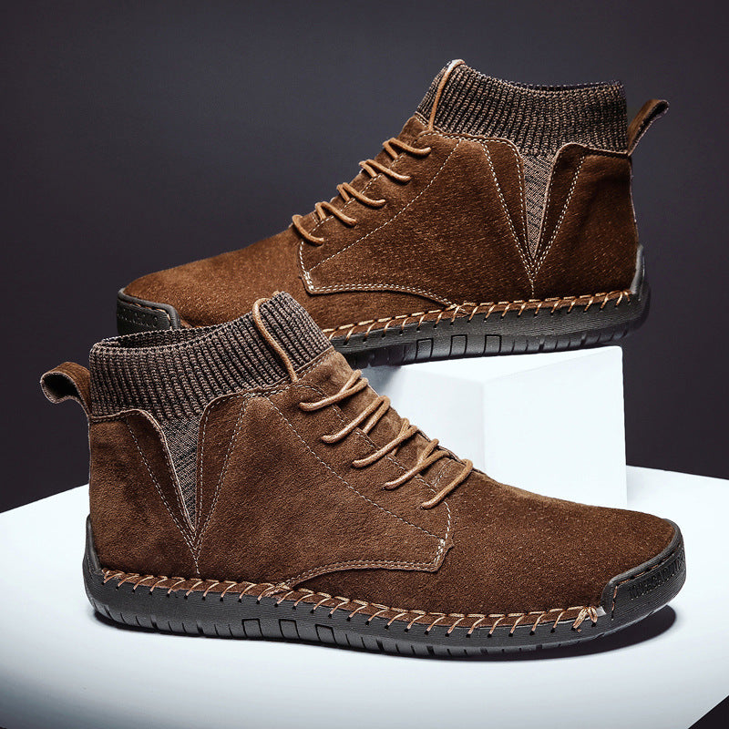 Winter Plus Cotton Men’s High-Top Lace-Up Snow Boots – Plus Size Winter Plus Cotton Plus Size Men'S High- | Ectron Online