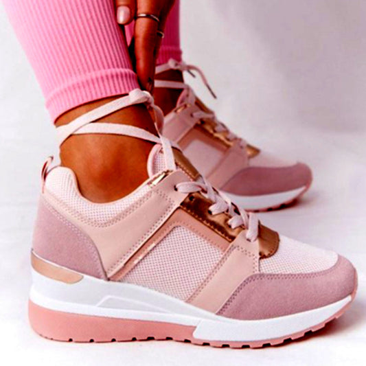 Women's Platform Wedge Sneakers - Breathable & Stylish Sneakers Platform Wedge Heel Casual Shoe | Ectron Online