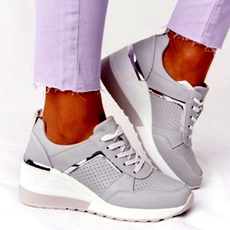 Women's Platform Wedge Sneakers - Breathable & Stylish Sneakers Platform Wedge Heel Casual Shoe | Ectron Online