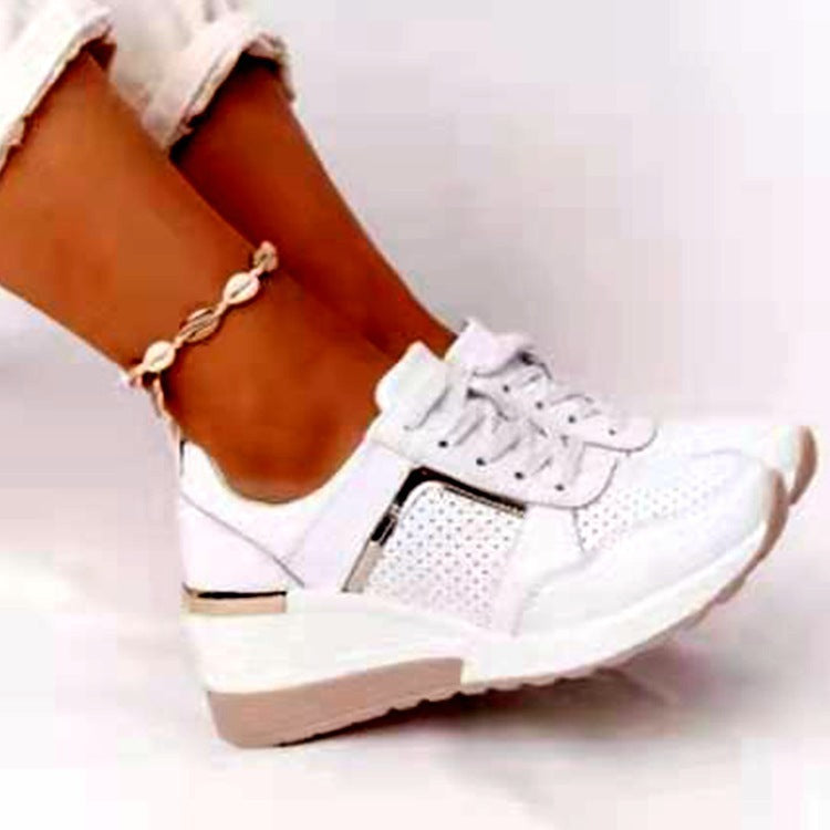 Women's Platform Wedge Sneakers - Breathable & Stylish Sneakers Platform Wedge Heel Casual Shoe | Ectron Online