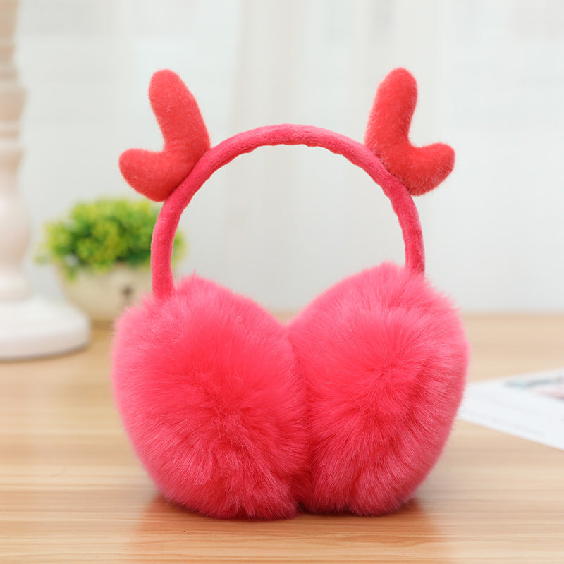 New Cute Rabbit Ears Bowknot Earmuffs For Ladies Winter Rabbit Fur Earmuffs