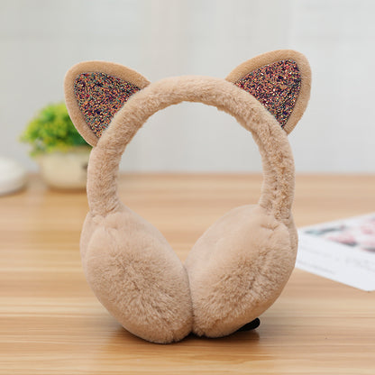 New Cute Rabbit Ears Bowknot Earmuffs For Ladies Winter Rabbit Fur Earmuffs