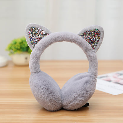 New Cute Rabbit Ears Bowknot Earmuffs For Ladies Winter Rabbit Fur Earmuffs