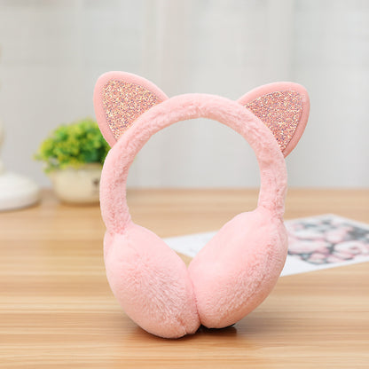 New Cute Rabbit Ears Bowknot Earmuffs For Ladies Winter Rabbit Fur Earmuffs