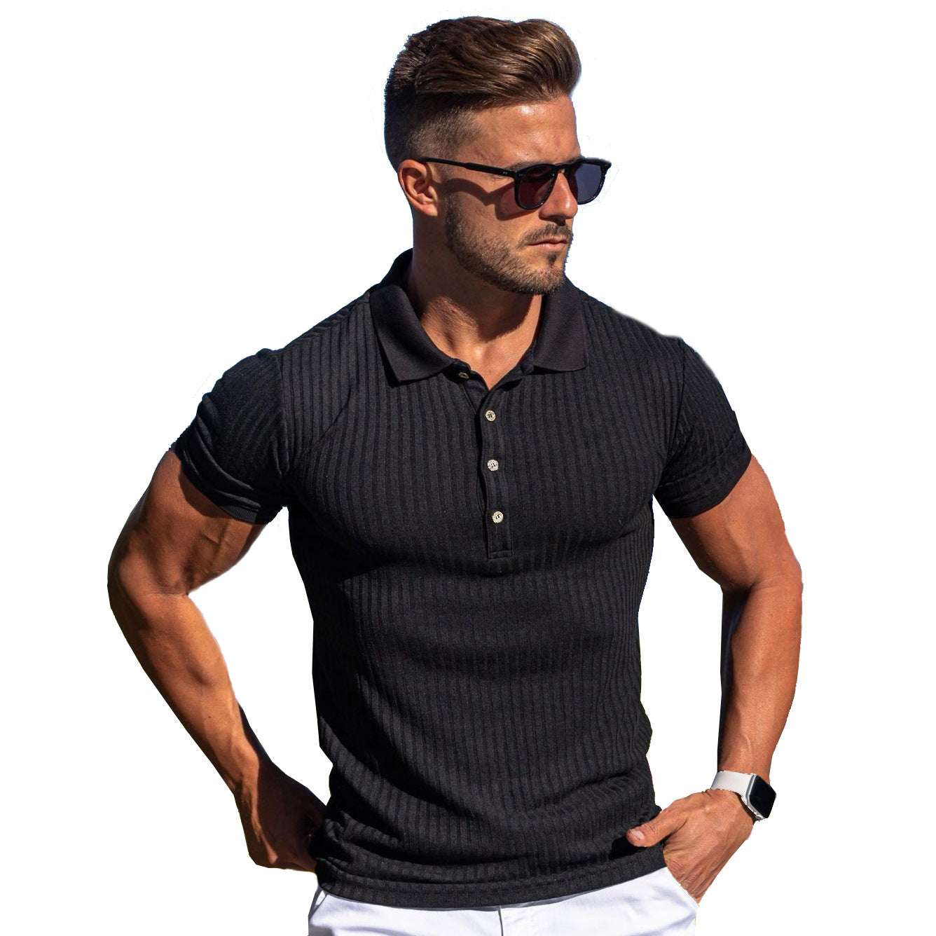 Men’s Slim Fit Polo – Mercerised Cotton Short Sleeve T-Shirt T-shirt Slim Short-sleeved Mercerized Co | Ectron Online