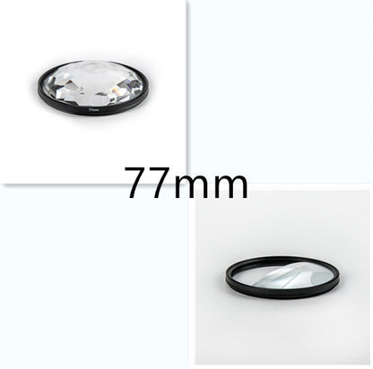 77mm lens filter shown on a white background