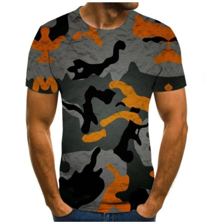 3D Camouflage Print T-Shirt – Unisex Casual Short Sleeve Top New 3D Digital Printing Camouflage Short | Ectron Online