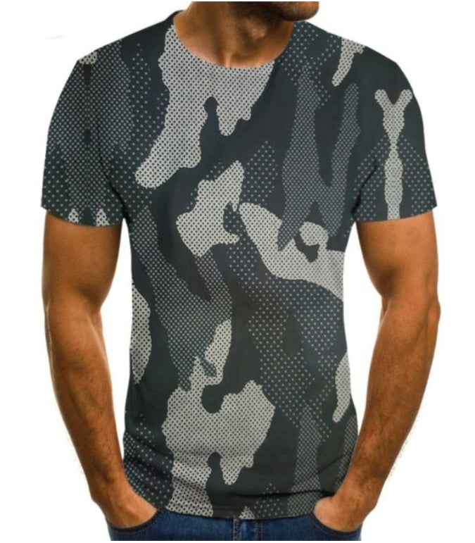 3D Camouflage Print T-Shirt – Unisex Casual Short Sleeve Top New 3D Digital Printing Camouflage Short | Ectron Online