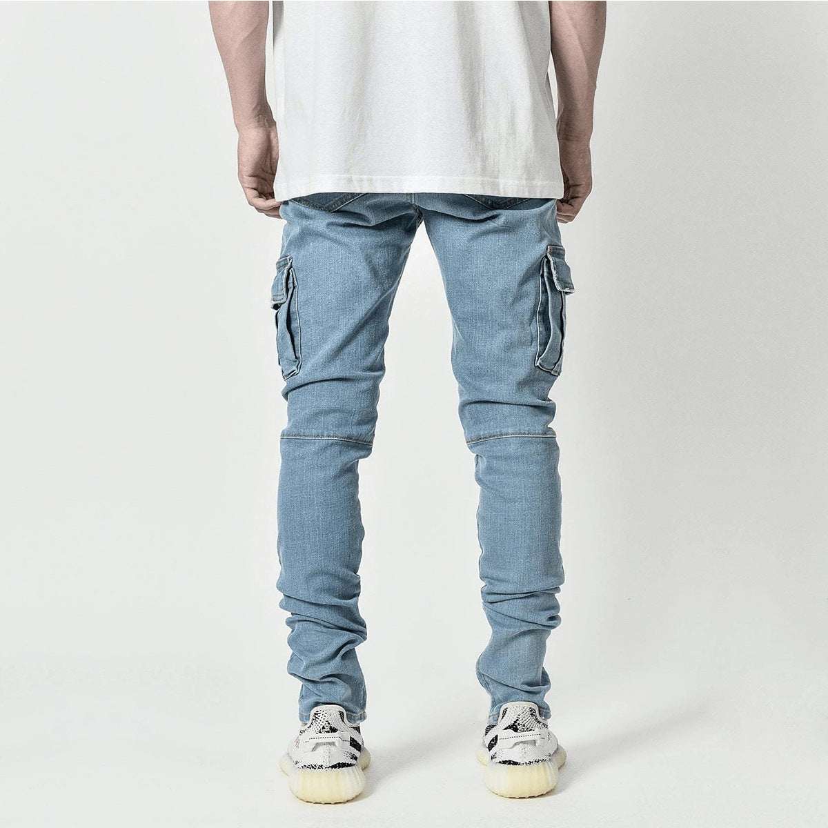 Fashionable And Simple Men's Multi-Pocket Tooling Jeans