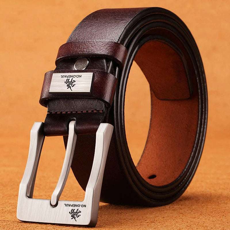 Men's PU Leather Belt - D-Shape Buckle & Durable Style New Belt Male Pu Pin Buckle Trend Alloy | Ectron Online
