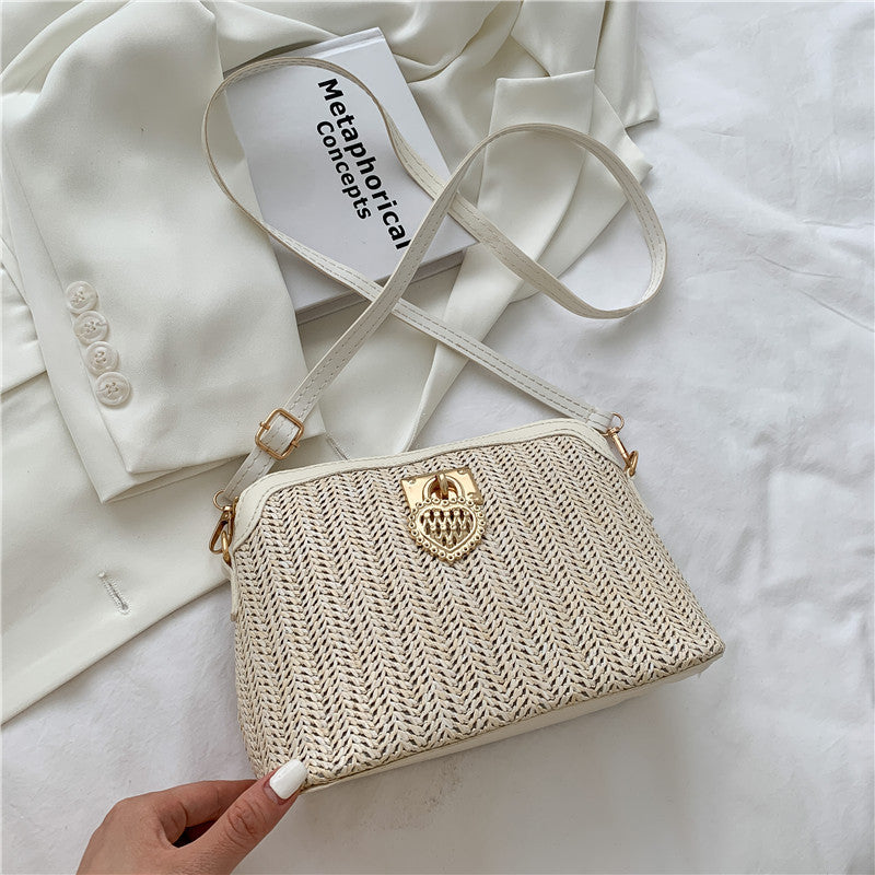 One-Shoulder Shell Straw Woven Simple Bag One-shoulder Shell Straw Woven Simple Ba | Ectron Online