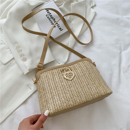 One-shoulder Shell Straw Woven Simple Bag