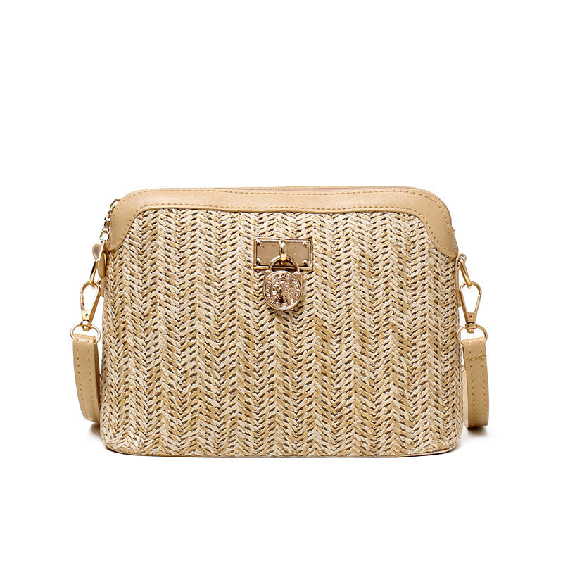 One-shoulder Shell Straw Woven Simple Bag