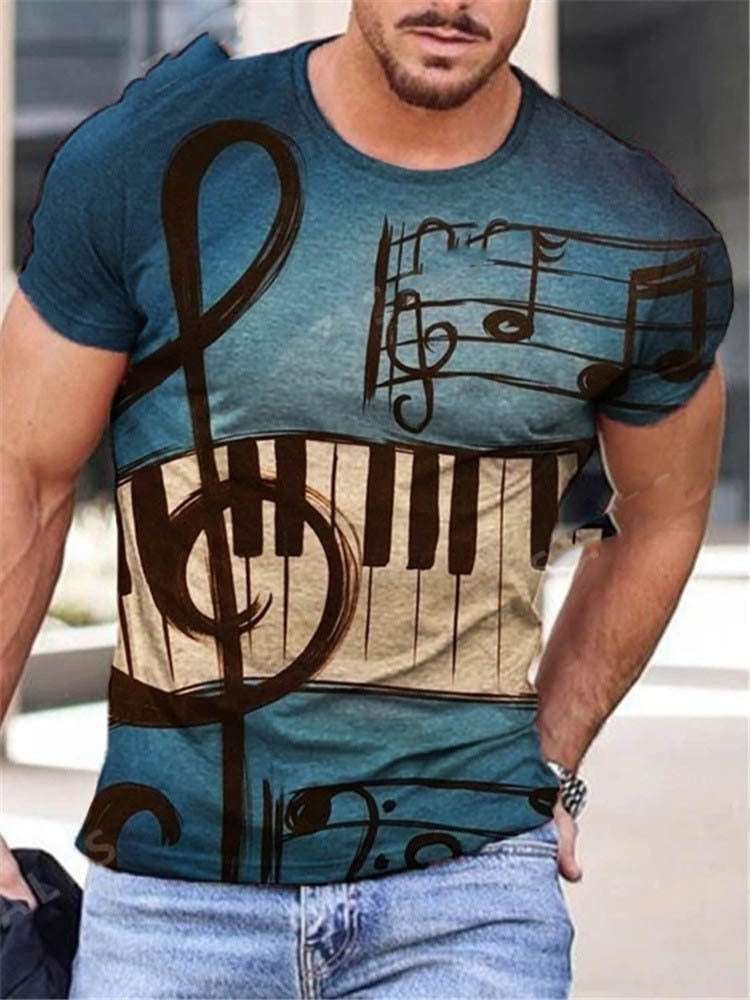 Men’s Element Print T-Shirt – Round Neck Short Sleeve Tee Men's T-shirt Element Print Round Neck S | Ectron Online