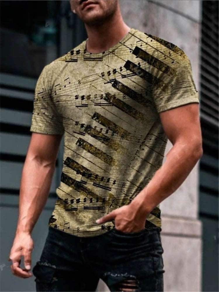 Men’s Element Print T-Shirt – Round Neck Short Sleeve Tee Men's T-shirt Element Print Round Neck S | Ectron Online