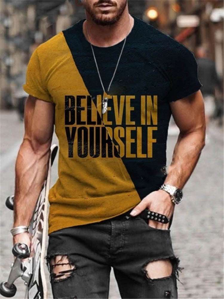 Men’s Element Print T-Shirt – Round Neck Short Sleeve Tee Men's T-shirt Element Print Round Neck S | Ectron Online
