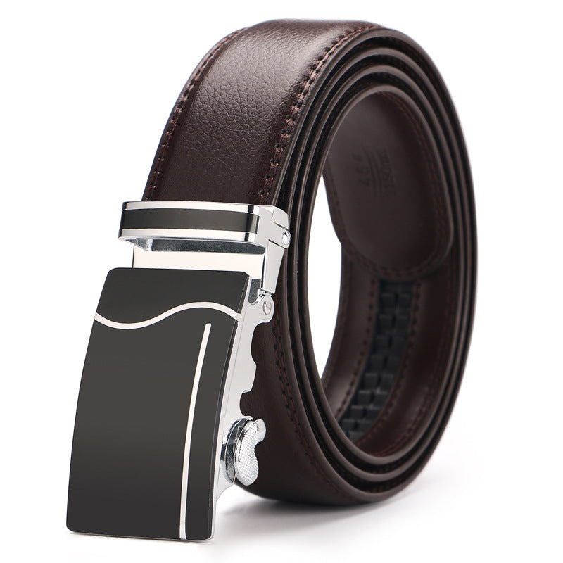 Men's Leather Belt - Automatic Buckle - Business Casual Men's Belts | Ectron Online