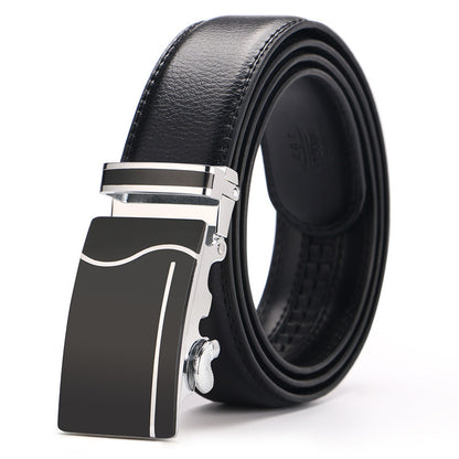 Men's Business Casual Leather Belt With Automatic Buckle