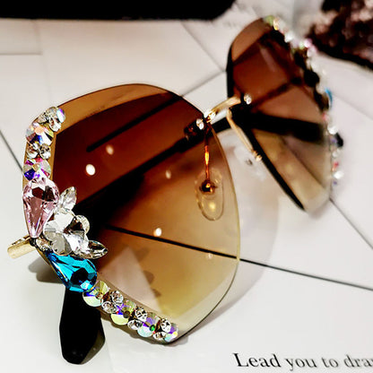 Luxury Rhinestone Square Sunglasses Women Fashion Outdoor Shades