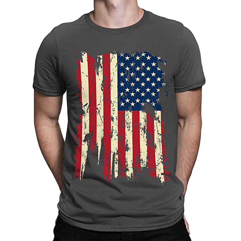 Men’s Flag Print Short Sleeve T-Shirt – Unique Casual Tee Men's Individual Flag Print Short Sleeve | Ectron Online