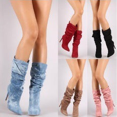 High-heeled Boots Stiletto Medium Boots Large Size