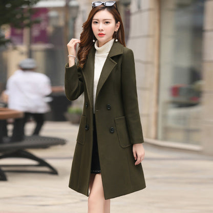 Women's Vintage Knee-Length Tweed Coat | Elegant Windbreaker Style The vintage windbreaker pulls in the kne | Ectron Online