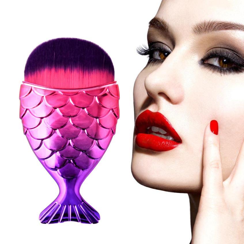 Fish Scale Makeup Brush Fishtail Bottom Brush Powder Blush Makeup Cosmetic Brushes