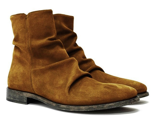 Pleated British Style Short Boots for Men Pleated British Style Short Boots Men's | Ectron Online