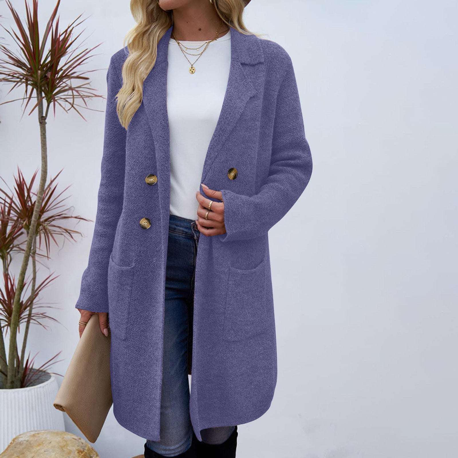 Women's Mid-Length Woolen Coat Suit Jacket Women's Fashionable All-match Mid-length | Ectron Online