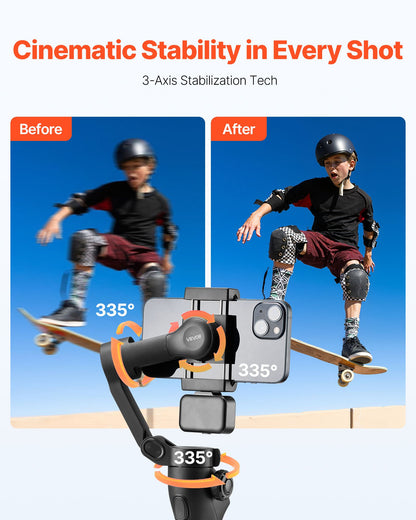 3-Axis Phone Gimbal Stabilizer | Smartphone Gimbal with Fill Light 3-Axis Phone Gimbal Stabilizer For Smart | Ectron Online