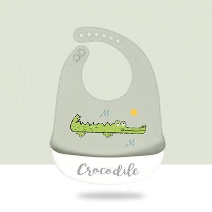 Baby Cartoon Silicone Bib Waterproof And Dirt-proof Super Soft