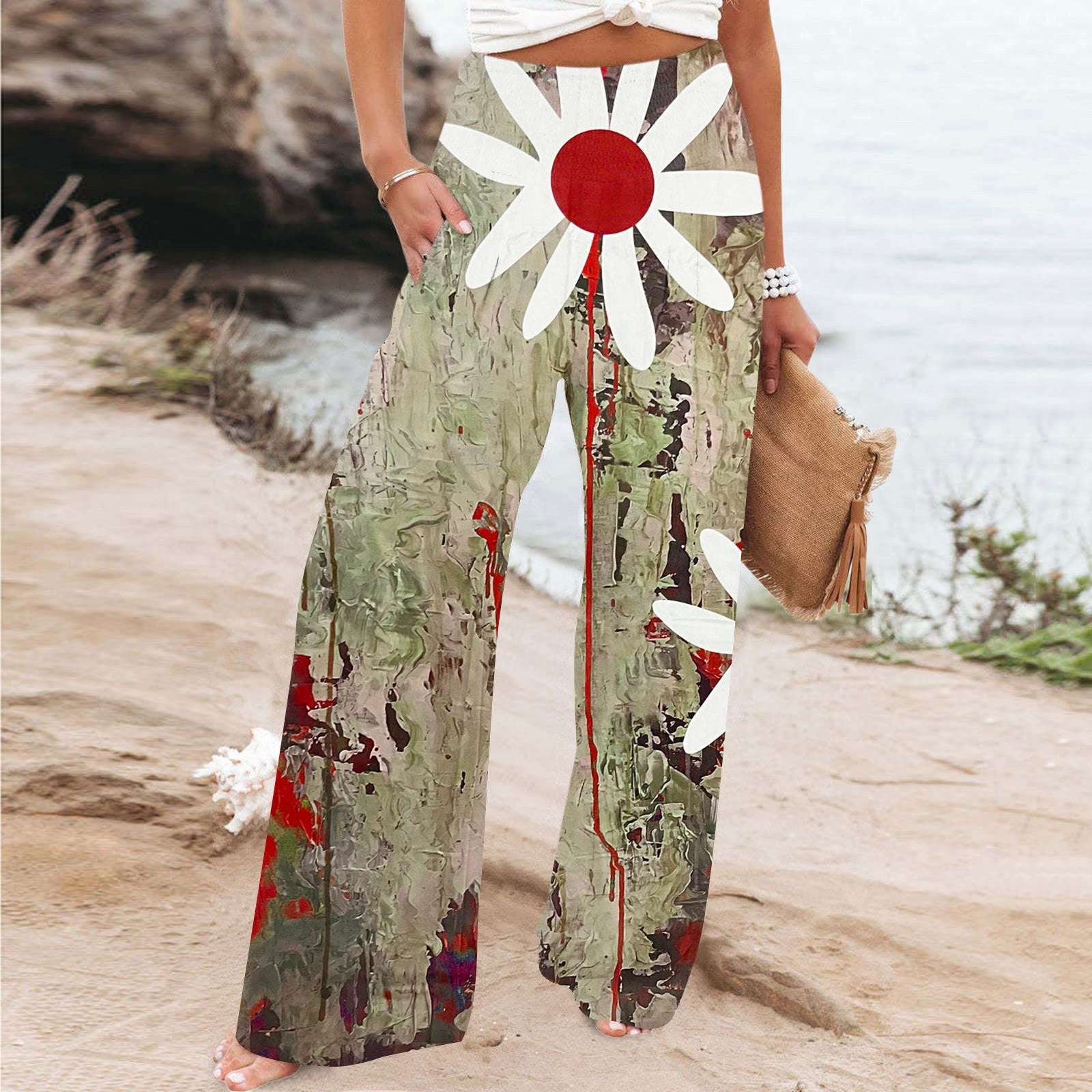 Elegant Series New Printed Loose High Waist Casual Wide Leg Pants Elegant Series New Printed Loose High Wa | Ectron Online