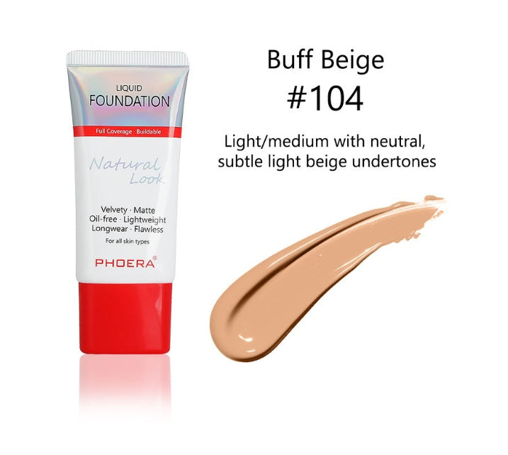 Matte Silky Tube Liquid Foundation - Long-Wear Hydrating Base for Women