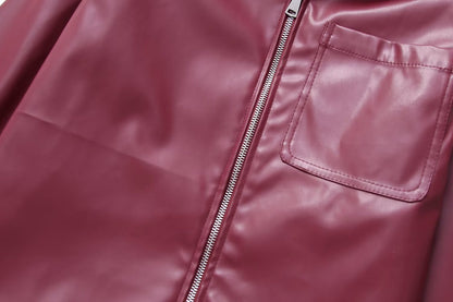 Cool And Wild Lapel Leather Biker's Leather Jacket