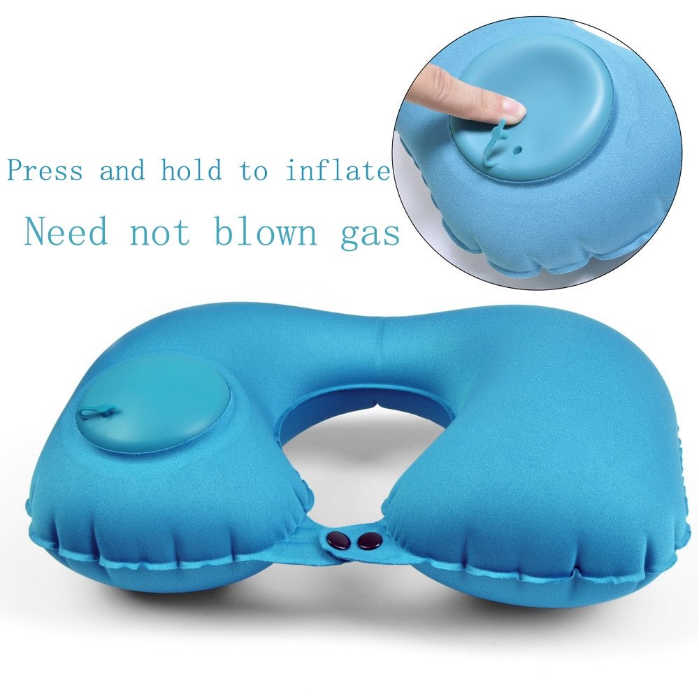 Portable U-Shape Inflatable Travel Pillow for Car & Office Nap Portable U-Shape Inflatable Travel Pillo | Ectron Online