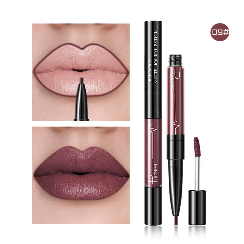 Pudaier Matte Lip Gloss & Liner 2-in-1 Kit Pudaier Matte Lip Gloss Lip Liner 2 in1 | Ectron Online