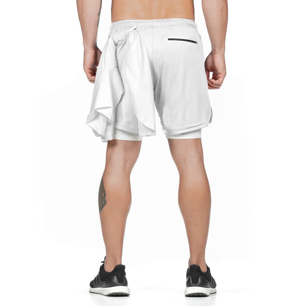 Running Shorts Men 2 In 1 Double-deck Quick Dry GYM  Fitness Jogging Workout  Pants