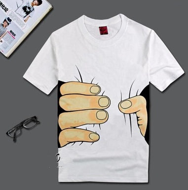 Men's 3D Big Hand Cotton T-Shirt – Summer Short Sleeve Tee Summer Men's Short Sleeve T-Shirt Men's | Ectron Online