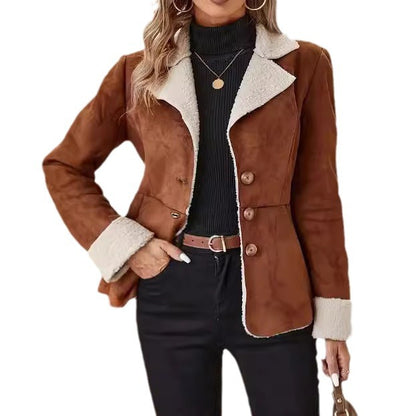 Women's Warm Fur Integrated Jacket | Cold-Proof Lapel Outwear Casual Fashion Cold-proof Warm Fur Integ | Ectron Online