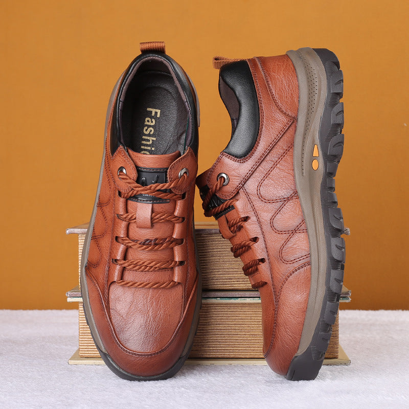 Men’s High-Top Leather Anti-Slip Snow Boots – Durable & Warm High top leather shoes anti slip men's s | Ectron Online